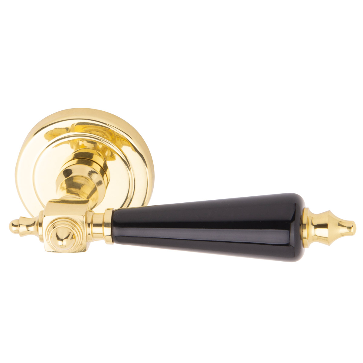 Polished brass / black porcelain