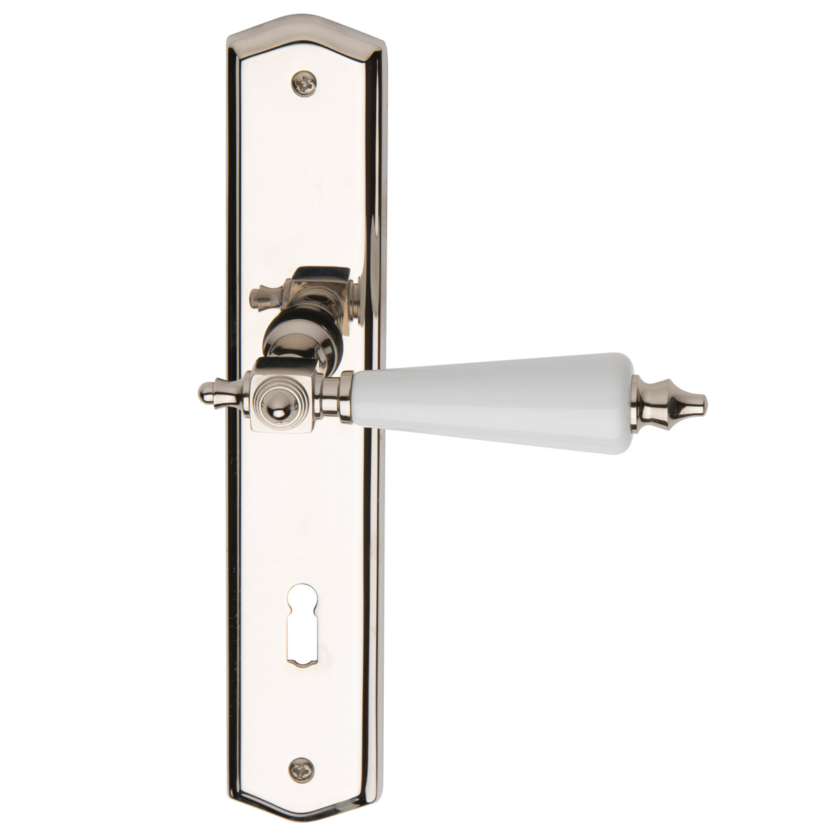 Polished nickel / white porcelain