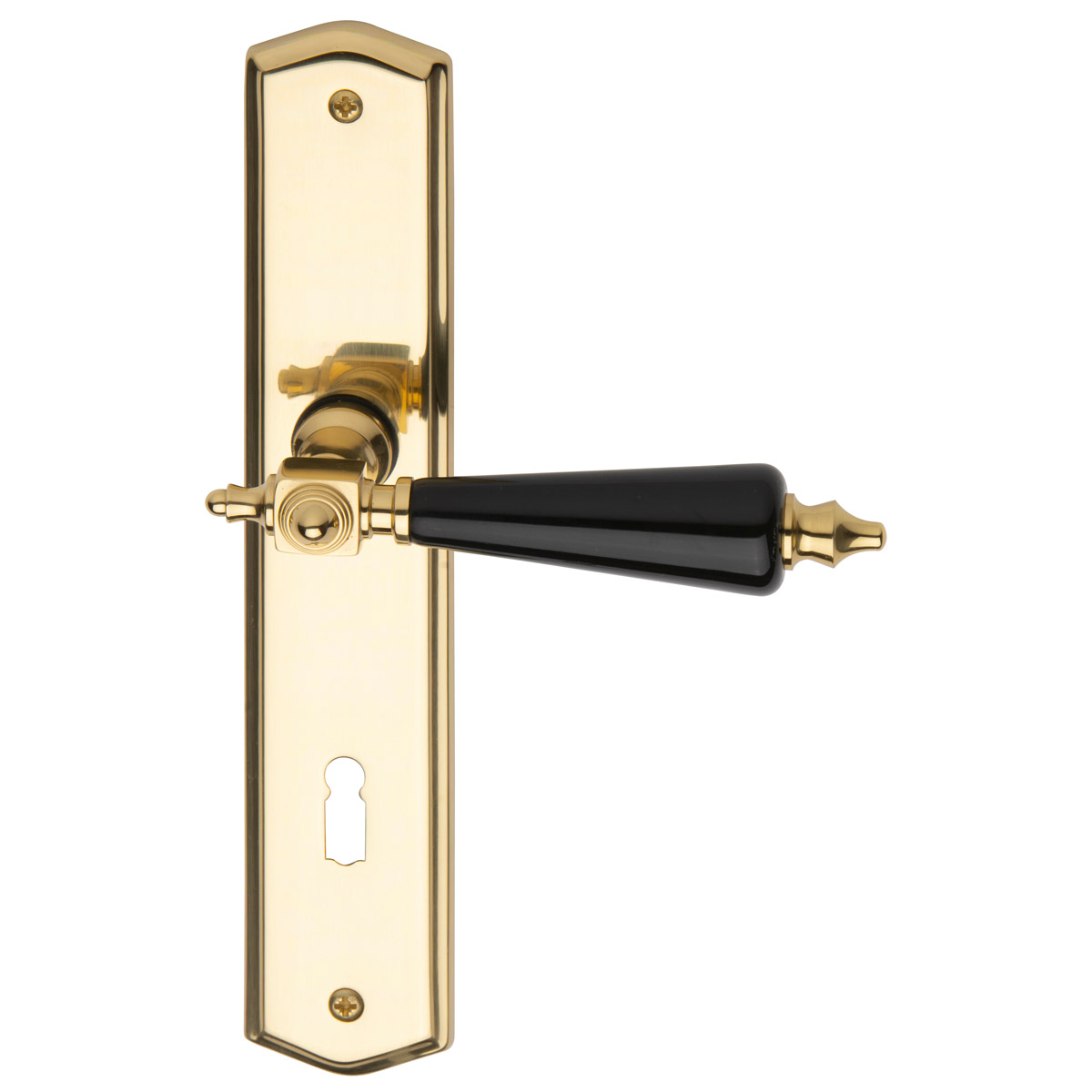 Polished brass / black porcelain
