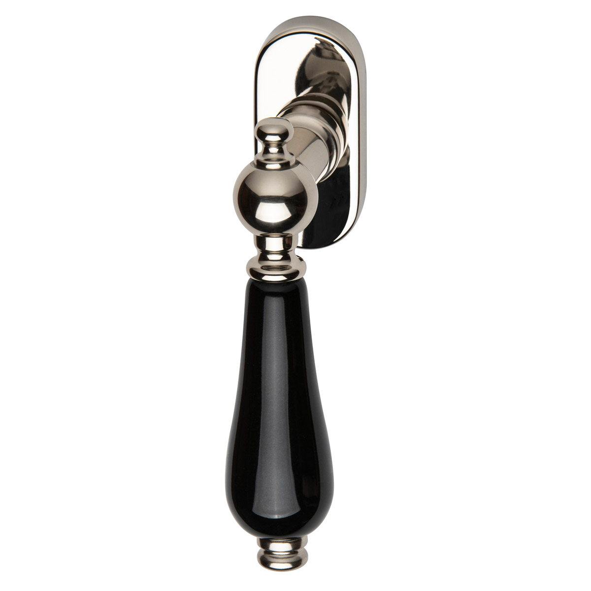 Polished nickel / black porcelain