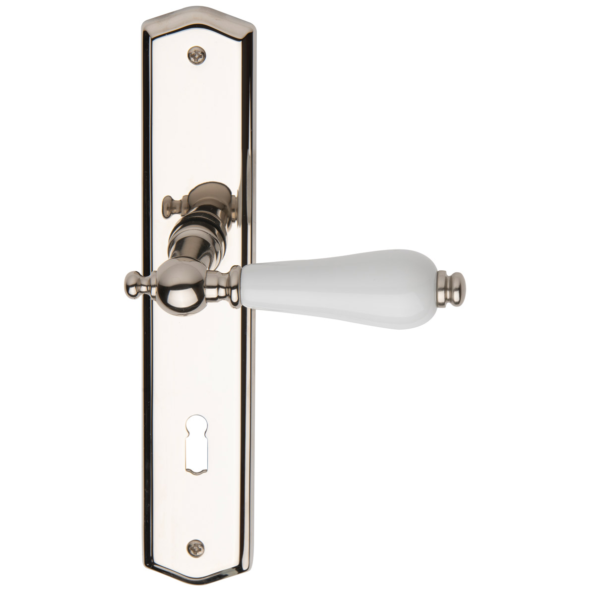 Polished nickel / white porcelain
