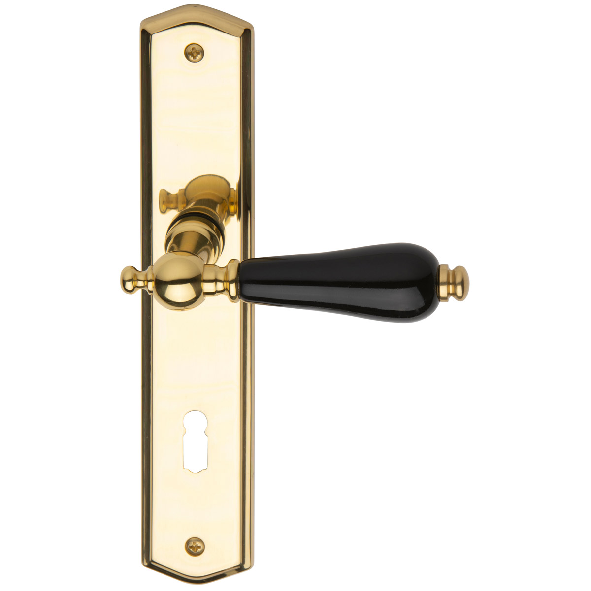 Polished brass / black porcelain