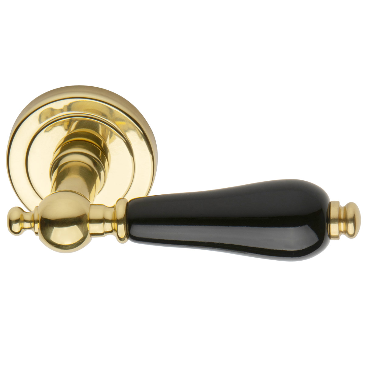 Polished brass / black porcelain