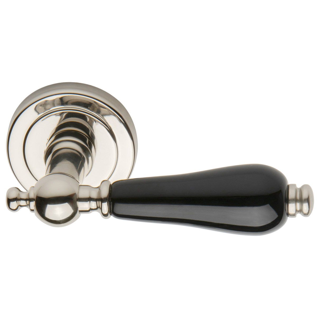 Polished nickel / black porcelain
