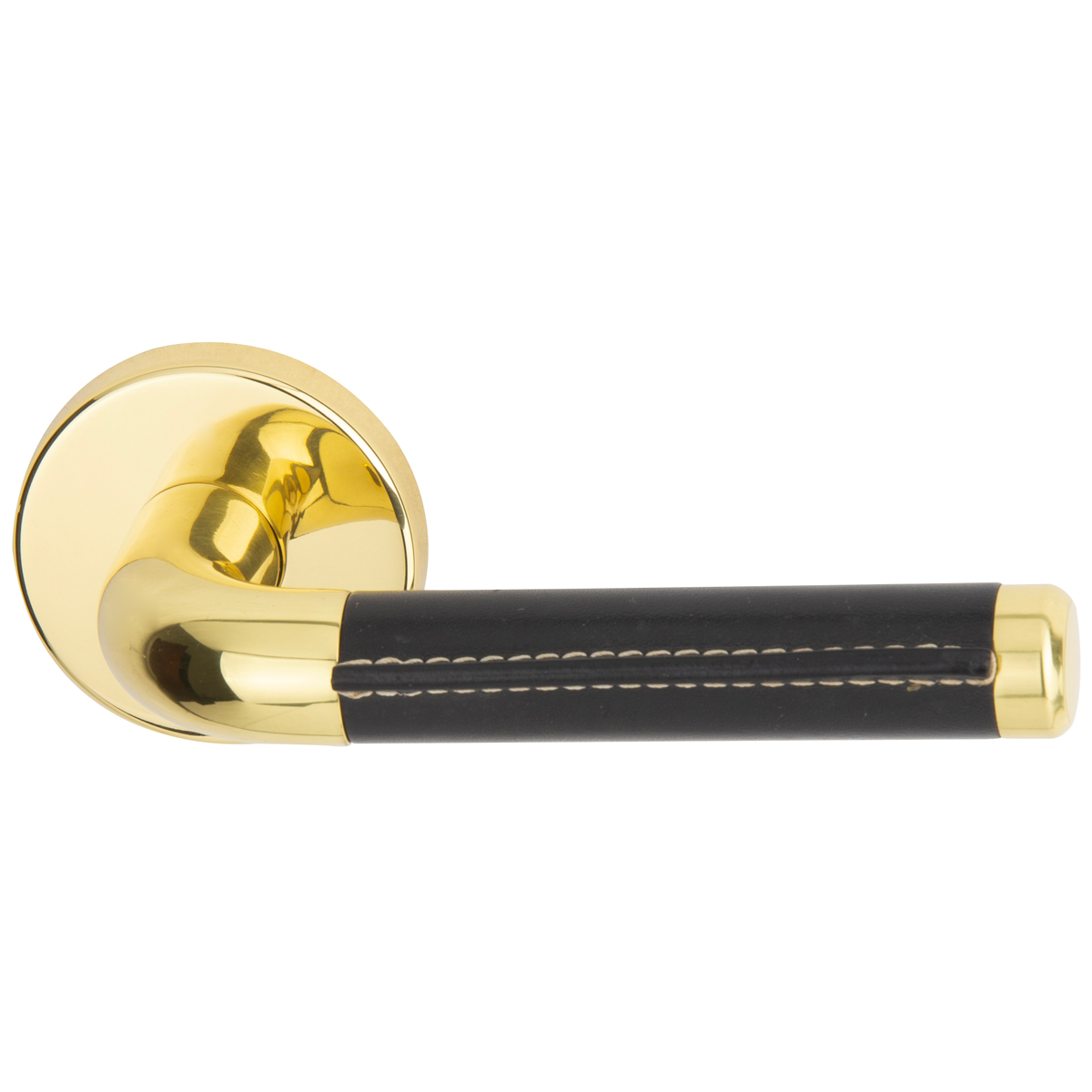 Polished brass / black leather