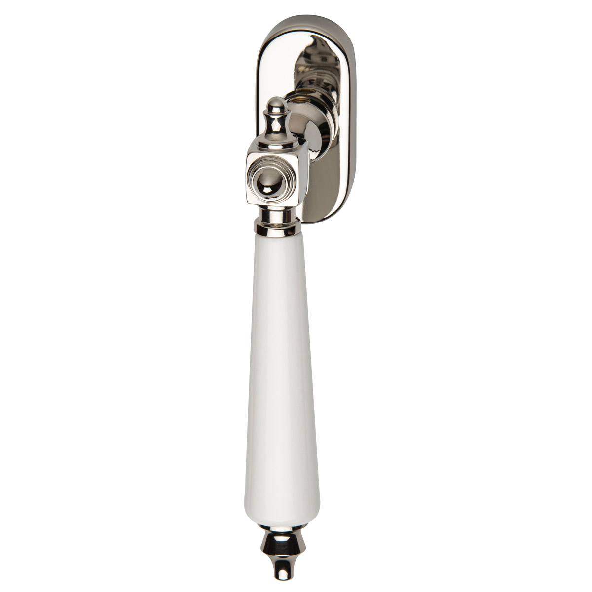 Polished nickel / white wood
