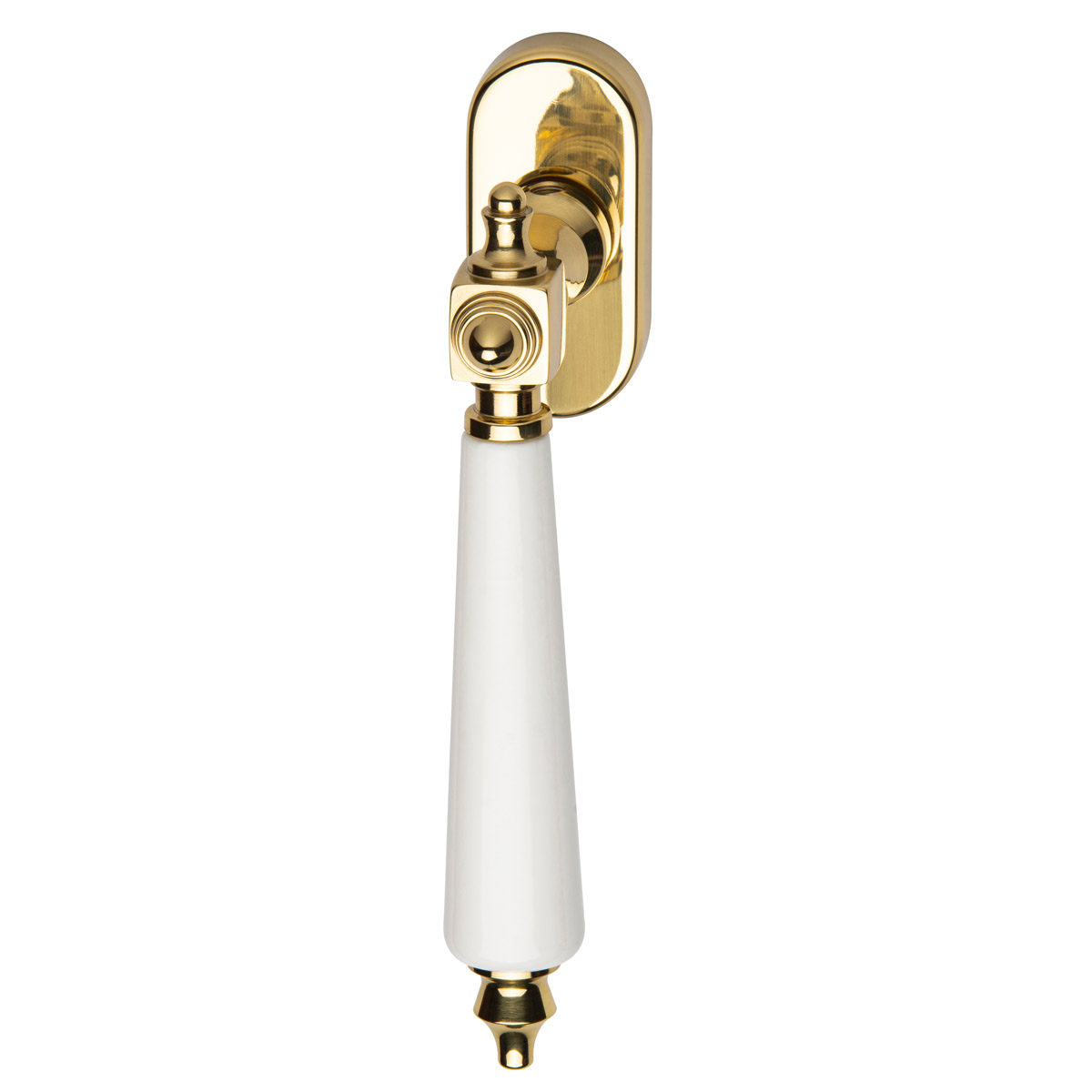 Polished brass / white wood