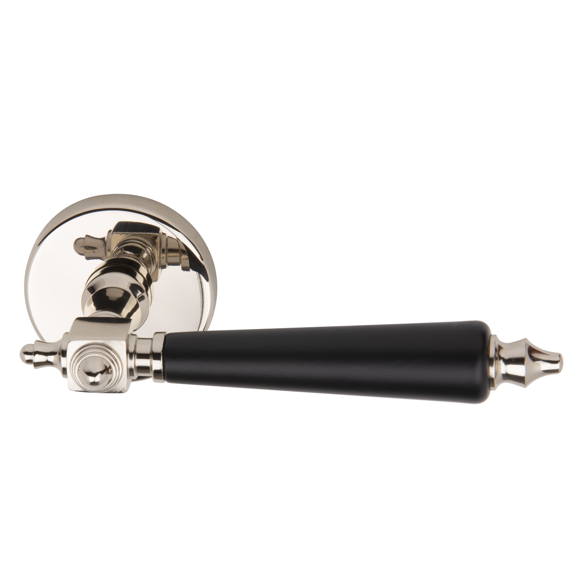 Shiny nickel / black wood